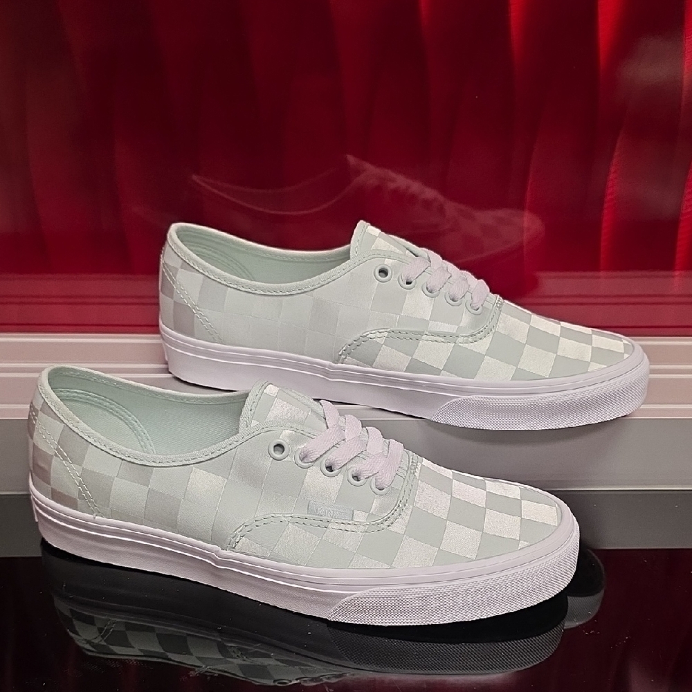 Vans Authentic Satin Checkerboard Spa Blue – Men's 10 Women's 11.5